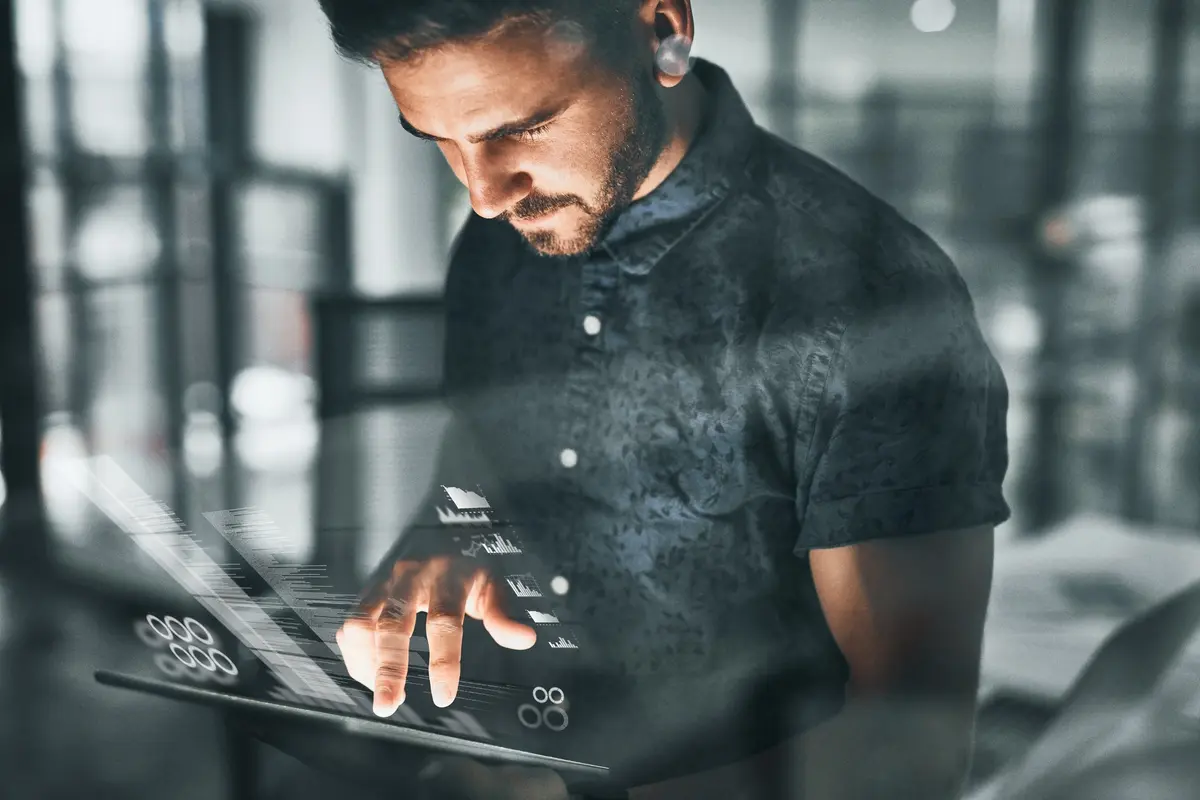 man working on laptop
